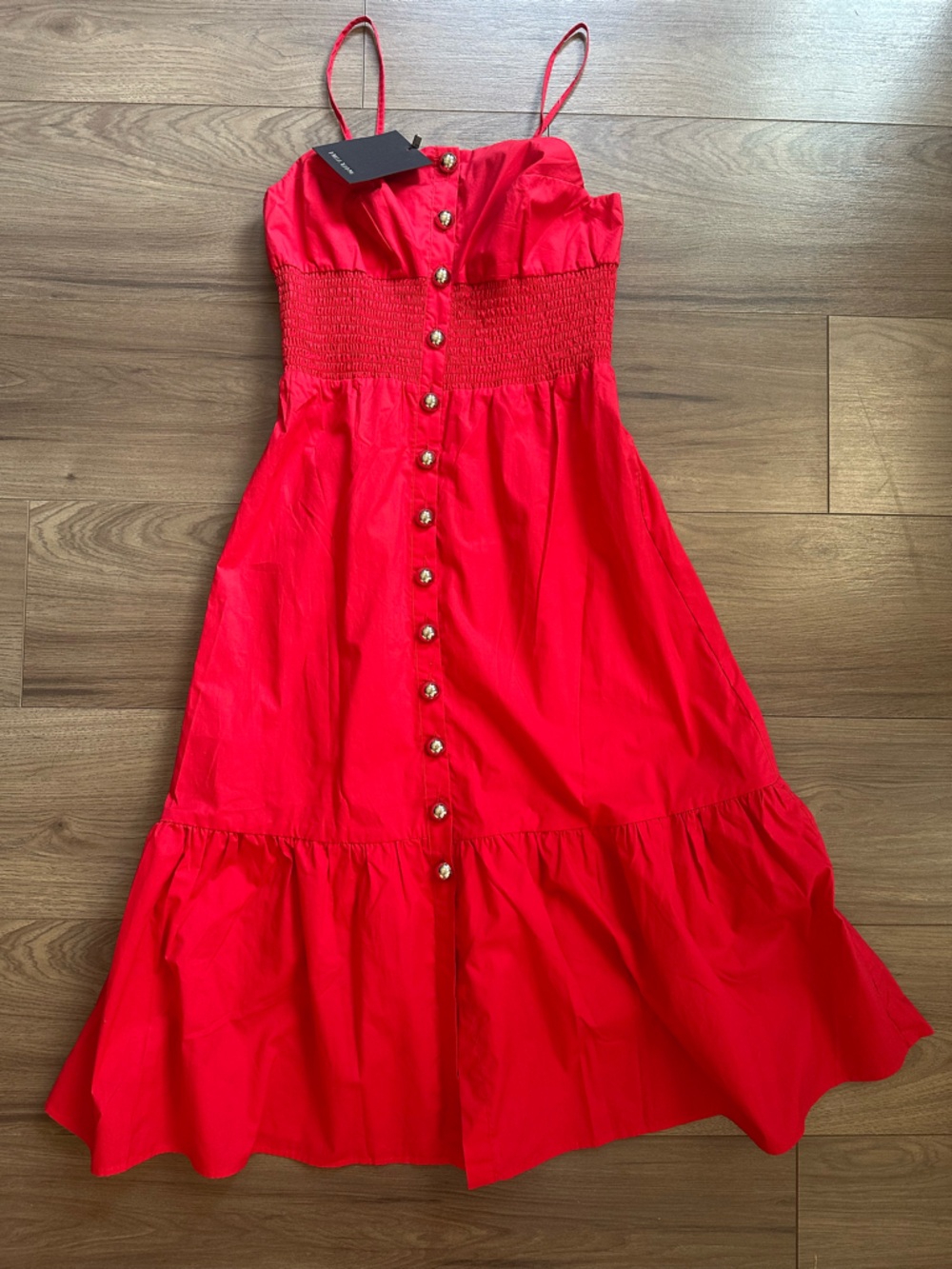 Nika Tang NWT red dress with gold buttons! Size XXS